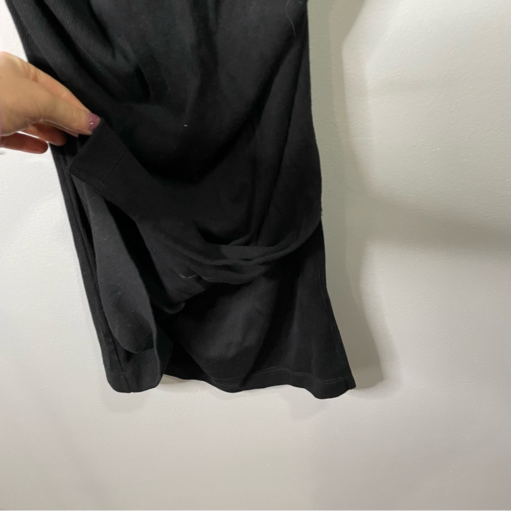 Michael Stars Black Ribbed Stretchy Fitted Long Sleeve Maternity Maxi Dress XL - Picture 6 of 7